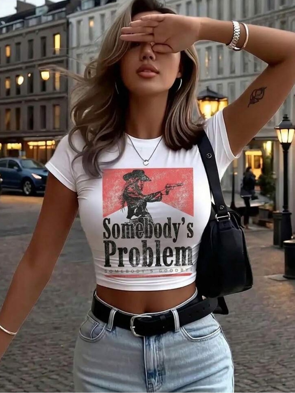 "Someone's Problem" Rodeo T-Shirt – Y2K T-Shirt | Slim Fit Women's Crew Neck